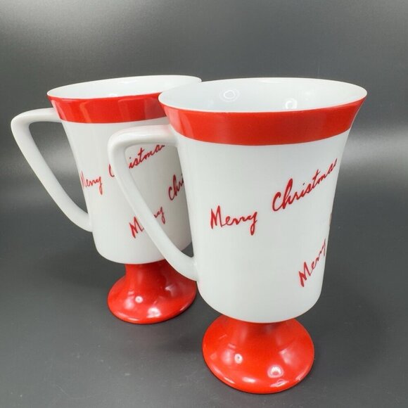 FINE SEYEI CHINA MERRY CHRISTMAS CUP MUG Footed Cups Mugs Porcelain Japan Set 2 - Picture 15 of 15